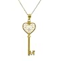 10k Polished Heart Key Charm w/ Box Chain