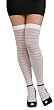 Silver and White Stripe Thigh Highs - Womens Std.