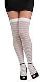 Silver and White Stripe Thigh Highs - Womens Std.