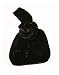 Black velvet wrist bag evening handbag wristlet with corsage flower