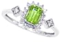 0.54ct Emerald Cut Peridot Ring with Diamonds in 10Kt White Gold-7