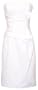 Strapless Satin Sheath Dress Formal Prom Bridesmaid Holiday Party Cocktail Gown, Small, white