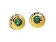 14k Yellow Gold Natural Emerald 3.5m Stud Earrings Ct.tw 0.60