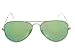 New Ray Ban RB3025 112/19 Aviator Matte Gold/Crystal Green Mirror 58mm Sunglasses