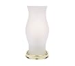 Battery Operated LED Hurricane Lamp with Frosted Glass Vase & Gold Base
