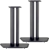 Black Satin Wood Speaker Stands