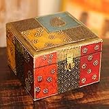 NOVICA Brass repousse box, 'Jodhpur Color'