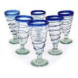 Review Novica  / Beer glasses, 'Coils' (set of 6)