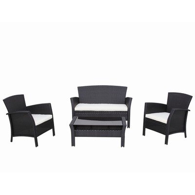 Siena Garden 431382 Lounge-Set Bolero, Sessel L 67 x B 71 x H 77 cm, Bank L 67 x B 129 x H 77 cm, Tisch L 90 x B 50 x H 37 cm