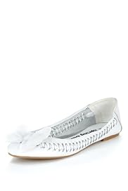 Leather Woven Slip-On Bow Shoes