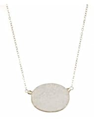 Jewelry: Halcyon Oval Necklace (White Geode and Sterling Silver) - Olia Designs