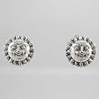 Small Sun Face Earrings in Sterling Silver, #9896