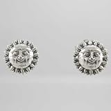 Small Sterling Silver Sun Face Earrings, #9896