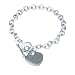 Flawless Sterling Silver Bracelet with Heart Tag & Toggle Clasp (7-7 1/2 Inches)