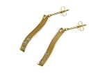 Image of 9ct Yellow Gold Diamond Drop Earrings