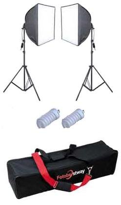 Studiohut 600W 5400K Quick Folding Softbox Continuous Lighting Stand kit with carry case