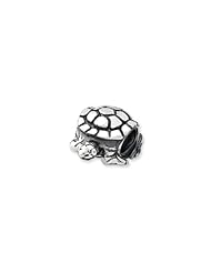 Polished Turtle Charm in Sterling Silver For 3mm Charm Bracelets