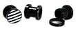 UV Black and White Lines Logo Plugs 00g - Sold In Pairs
