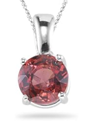 1.46 Cts Red Sapphire Solitaire Pendant in 14K White Gold