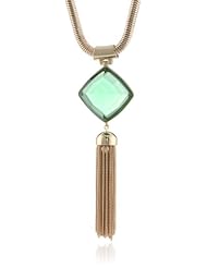 Anne Klein Gold-Tone Green Tassel Necklace