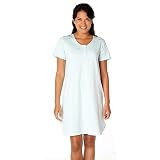 Coral Bay Nights Flamingo Embroidered Sleep Shirt BLUE Sm