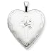 14K 20mm White Gold Diamond Set Cross Heart Locket