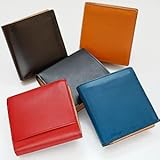 ワックスコードバンのBOX小銭入れ二つ折財布★彼も！彼女も！男女兼用の財布♪