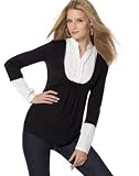 Style&co. Petite Layered-Look Scoop-Neck Top with Pintucked Blouse