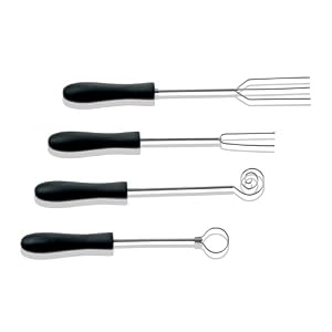 Paderno World Cuisine Set of 4 Inch Chocolate Dipping Forks Made of Steel and Plastic by Paderno World Cuisine
