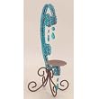 Brown & Blue Jeweled Pillar Candle Holder 9" x 13.5" #85892