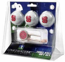 North Carolina State Wolfpack 3 Golf Ball Gift Pack With Cap Tool