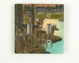 DEER hunting antler Double SwitchPlate Cover home decor