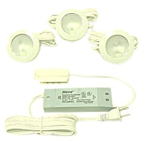 Hera EcoLine Halogen 3 Light Set, with 60 Watt Transformer, White #CLA SET2ES120WH by Hera Lighting