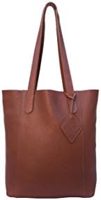 Kyla Joy Petite Tote Premium Leather Handbag, Cognac Brown