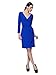 Maggie Tang V Neck Soft Long Sleeve Stretch Casual Party Belt Full Wrap Dress