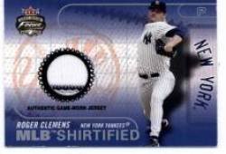 2003 Fleer Focus JE MLB Shirtified Game Jersey #RC Roger Clemens - New York Yankees (Piece of Authentic Game-Worn Jersey) (Baseball Cards)