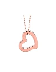14K Rose Gold Open Heart Pendant on a 18 Inch Chain