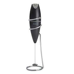 BonJour Frother, Automatic Battery Powered Oval with Stand, Black
