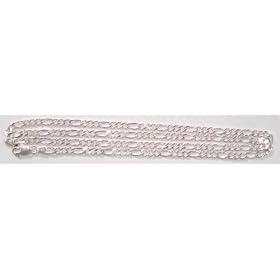 28" Italian Silver Figaro Link Chain Necklace