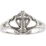 Elegant and Stylish Size 8 Covenant Hearts Ring in 14K White Gold, 100% Satisfaction Guaranteed.