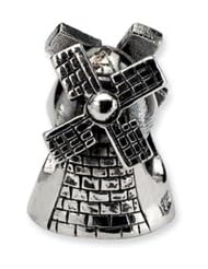Windmill Charm in Silver for 3mm Charm Bracelets