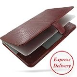 PDair Leather case for Apple New MacBook Air 11 *2010 Version* - BX1 (Red/Crocodile Pattern)