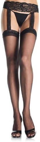 Leg Avenue Women's Sheer Thigh-High Lace Garter Belt