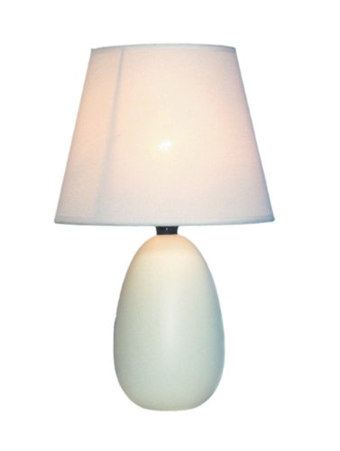 Simple designs lt2009-off mini oval egg ceramic table lamp, off-w…