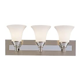 Possini Brushed Steel and Chrome 3 Light Bath Light Fixture