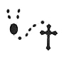 Black Rosary - 17'' in Length - IMPORTED FROM ITALY
