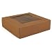 Southern Champion Tray 24133K Kraft Paperboard Window Bakery Box, 9" Length x 9" Width x 2-1/2" Height (Case of 200)