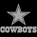 DALLAS COWBOYS STAR w/NAME - 6" SILVER Decal - Vinyl Decal WINDOW Sticker - NOTEBOOK, LAPTOP, WALL, WINDOWS, ETC.