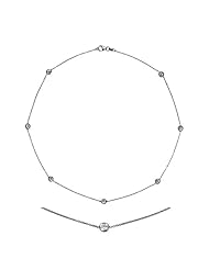 18KT White DBY Necklaces Length = 18