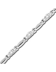14k White Gold 2.00ct tw Three Stone Design Diamonds Bracelet